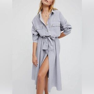 Free People Jaipur Midi Dress Designer Shirt Dress NWT